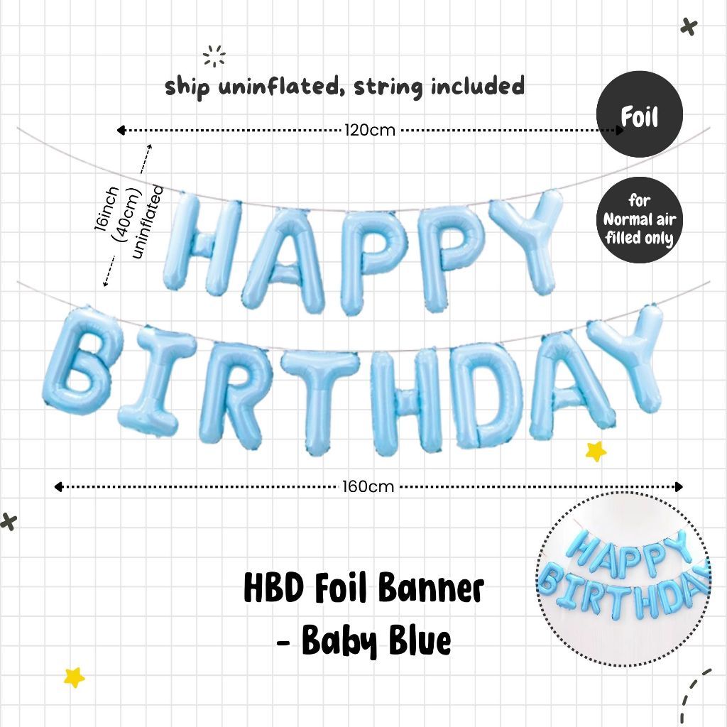 Happy Birthday Banner Garland Birthday Party Bunting Happy Birthday Foil Banner