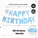 Happy Birthday Banner Garland Birthday Party Bunting Happy Birthday Foil Banner