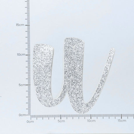 Custom Cursive Glitter Silver Script Font Banner