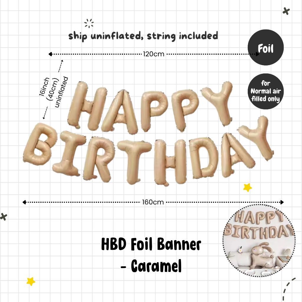 Happy Birthday Banner Garland Birthday Party Bunting Happy Birthday Foil Banner