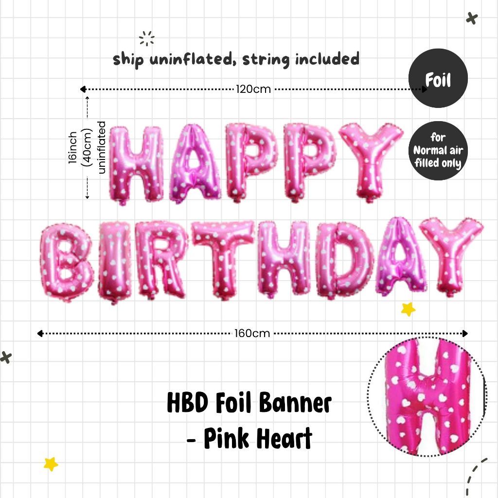 Happy Birthday Banner Garland Birthday Party Bunting Happy Birthday Foil Banner