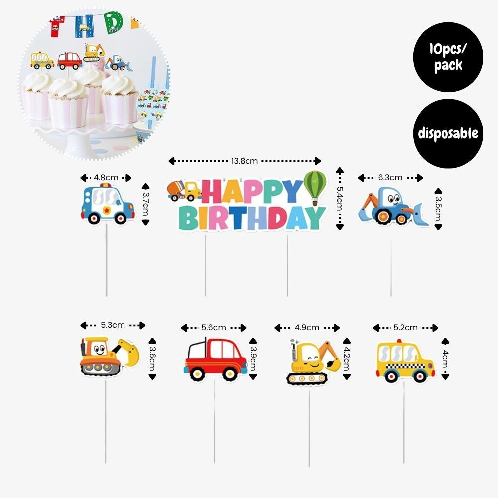 [SG Instock] - Personalised Vehicle Transportation Car Theme Birthday Party Decoration