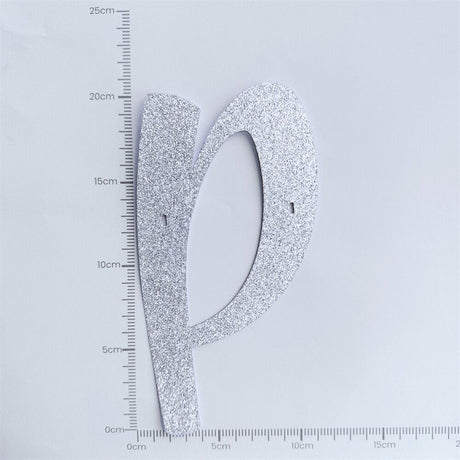 Custom Cursive Glitter Silver Script Font Banner