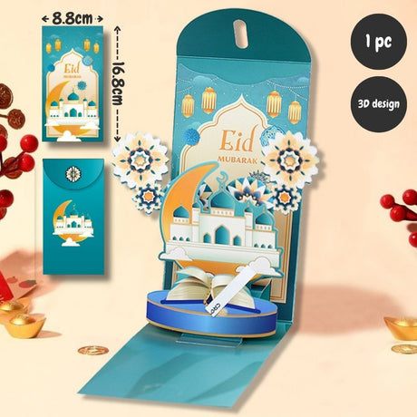 Hari Raya 3D Pop-Up Money Packet | Sampul Duit Raya | Eid Mubarak Green Packet Ramadan