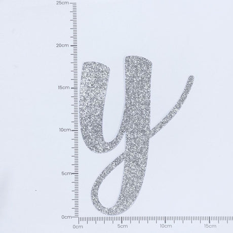 Custom Cursive Glitter Silver Script Font Banner