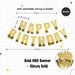 Happy Birthday Banner Garland Birthday Party Bunting Happy Birthday Foil Banner
