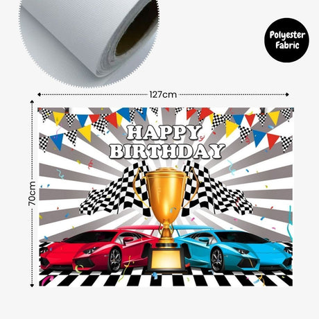 [SG Instock] - Personalised Racing car motorbike Theme Birthday Party Decoration