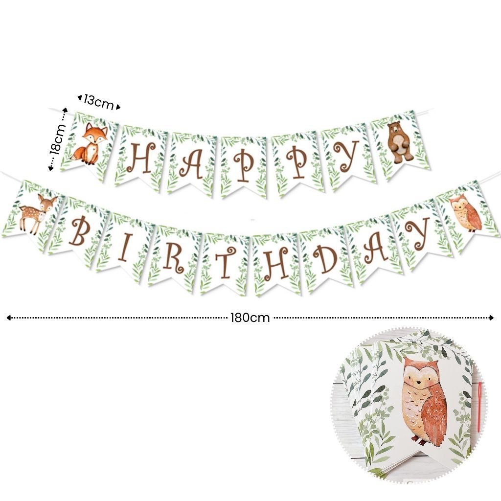 [SG Instock] - Personalised Woodland Animal Theme Birthday Party Decoration
