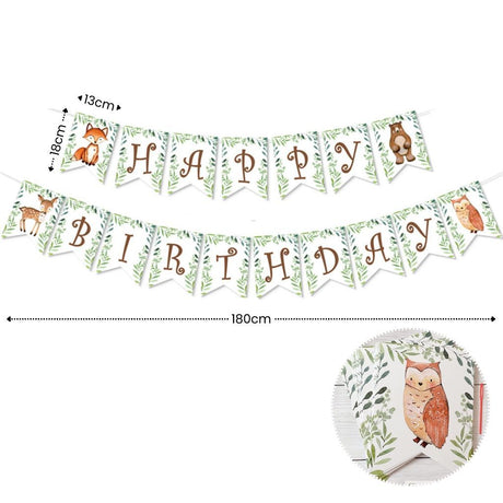 [SG Instock] - Personalised Woodland Animal Theme Birthday Party Decoration