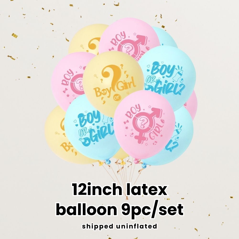 Gender Reveal Party Essentials Balloon Decoration Boy or Girl Banner Confetti Popper