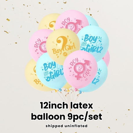 Gender Reveal Party Essentials Balloon Decoration Boy or Girl Banner Confetti Popper