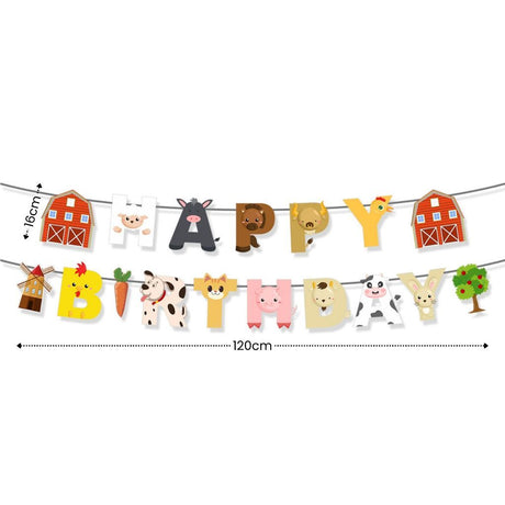 [SG Instock] - Personalised Farm Animal Theme Birthday Party Decoration