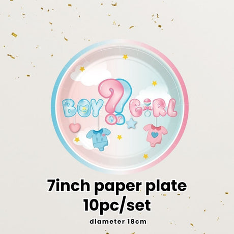 Gender Reveal Party Essentials Balloon Decoration Boy or Girl Banner Confetti Popper