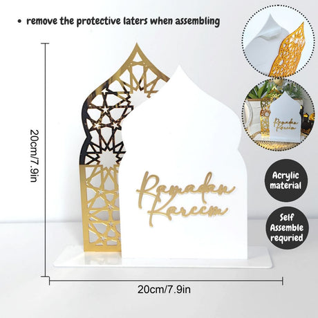 Hari Raya Eid Mubarak Home Decor Table Centerpiece Vase Rug Mosque Light Ramadan Banner