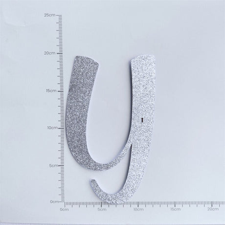 Custom Cursive Glitter Silver Script Font Banner