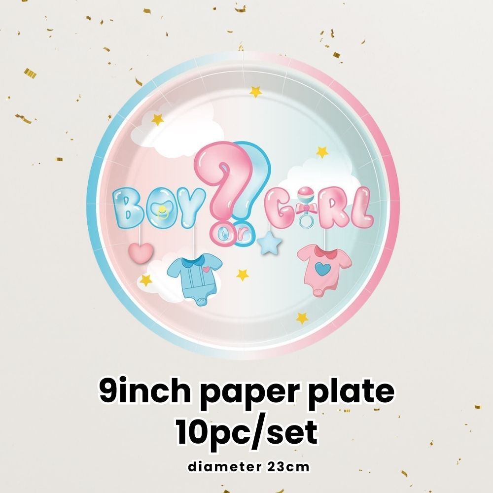 Gender Reveal Party Essentials Balloon Decoration Boy or Girl Banner Confetti Popper