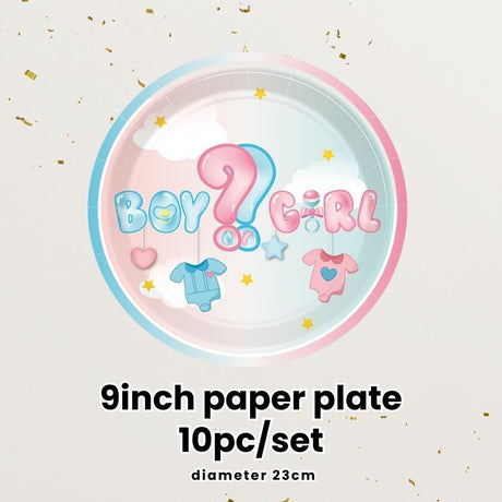 Gender Reveal Party Essentials Balloon Decoration Boy or Girl Banner Confetti Popper