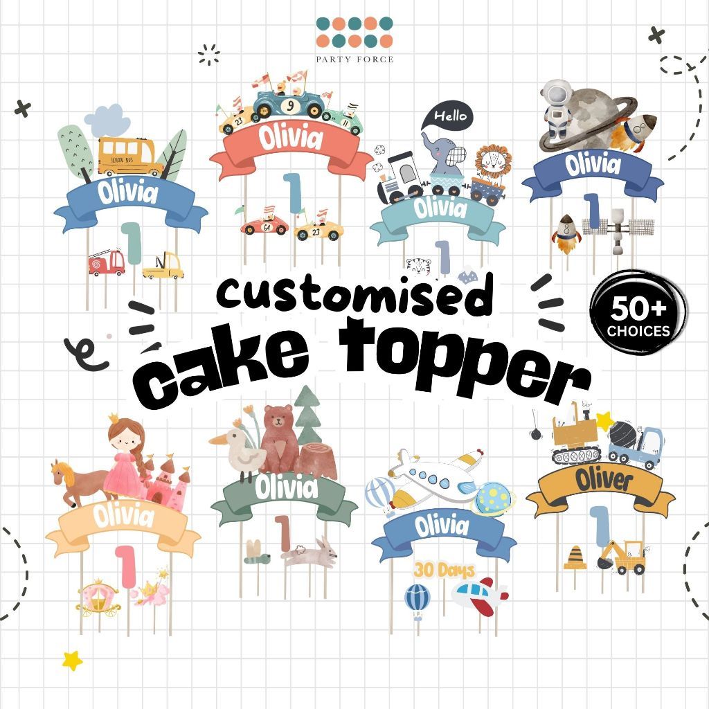 [SG Instock] - Personalised Vehicle Transportation Car Theme Birthday Party Decoration