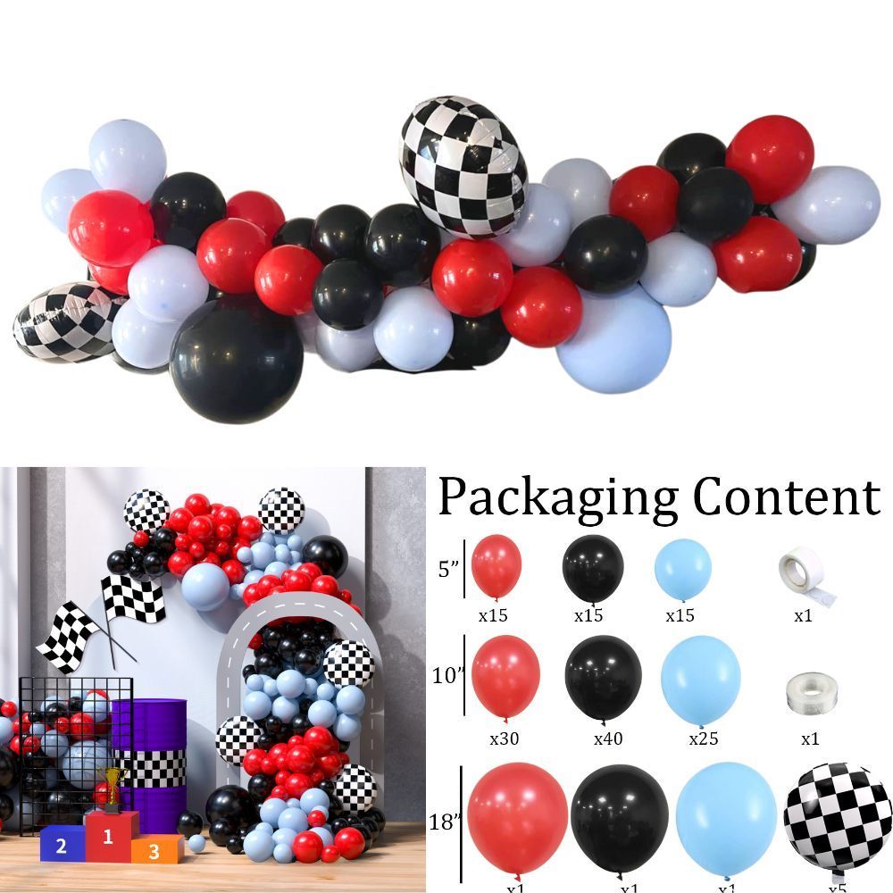 [SG Instock] - Personalised Racing car motorbike Theme Birthday Party Decoration