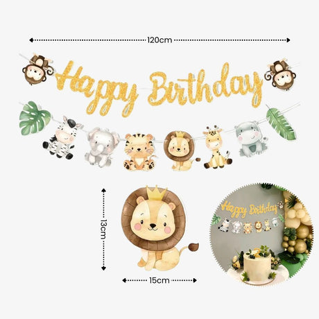 [SG Instock] - Personalised Safari Animal Theme Birthday Party Decoration