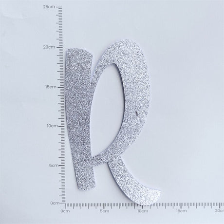 Custom Cursive Glitter Silver Script Font Banner