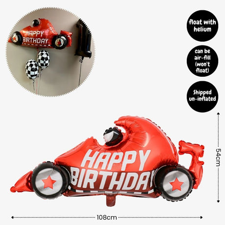 [SG Instock] - Personalised Racing car motorbike Theme Birthday Party Decoration