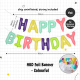 Happy Birthday Banner Garland Birthday Party Bunting Happy Birthday Foil Banner
