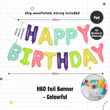 Happy Birthday Banner Garland Birthday Party Bunting Happy Birthday Foil Banner
