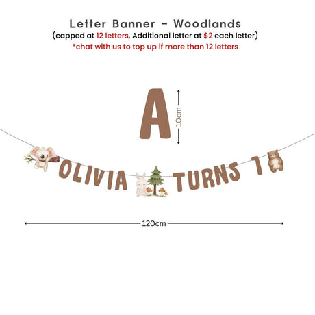 [SG Instock] - Personalised Woodland Animal Theme Birthday Party Decoration