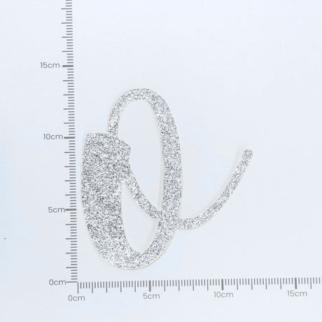 Custom Cursive Glitter Silver Script Font Banner