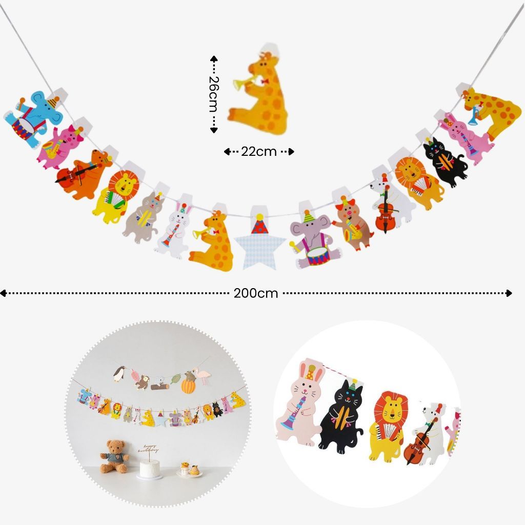 [SG Instock] - Personalised Safari Animal Theme Birthday Party Decoration