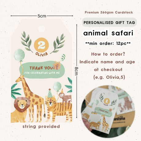 [SG Instock] - Personalised Safari Animal Theme Birthday Party Decoration