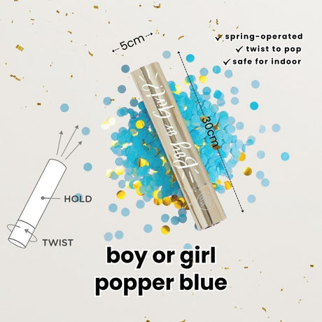 Gender Reveal Party Essentials Balloon Decoration Boy or Girl Banner Confetti Popper