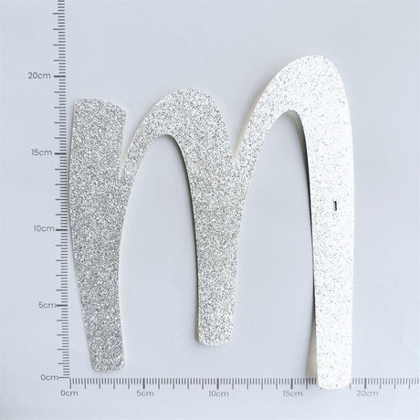 Custom Cursive Glitter Silver Script Font Banner