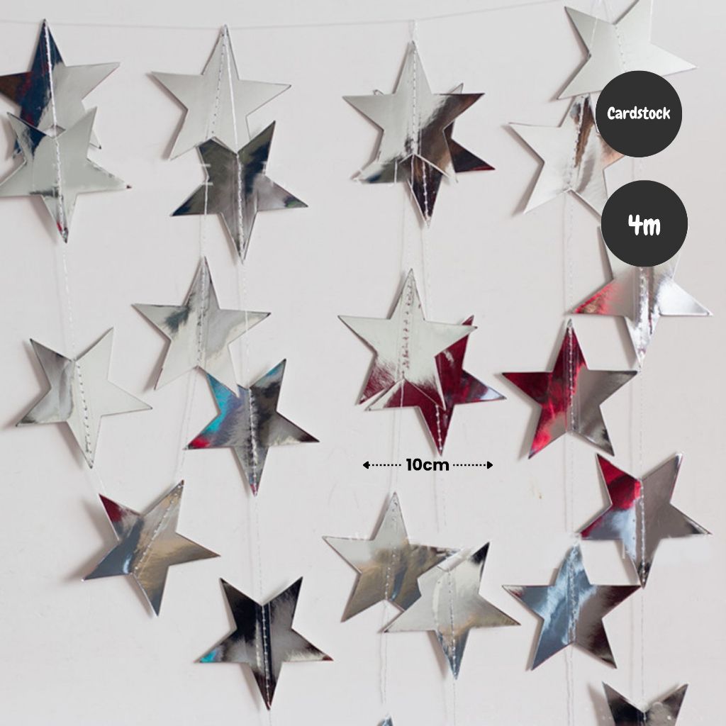 [SG Instock] Decorative Banner Garland Circle Star Flag Bunting Happy Birthday Party Decoration