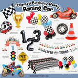 [SG Instock] - Personalised Racing car motorbike Theme Birthday Party Decoration
