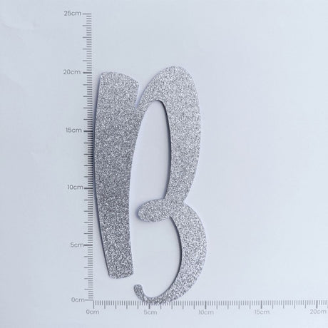 Custom Cursive Glitter Silver Script Font Banner