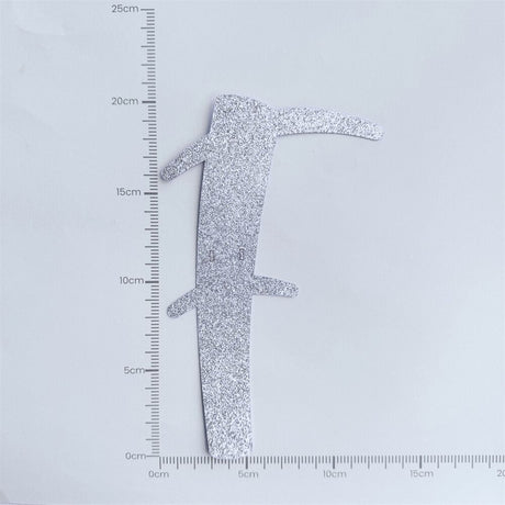 Custom Cursive Glitter Silver Script Font Banner