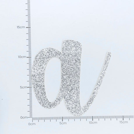 Custom Cursive Glitter Silver Script Font Banner