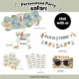 [SG Instock] - Personalised Safari Animal Theme Birthday Party Decoration