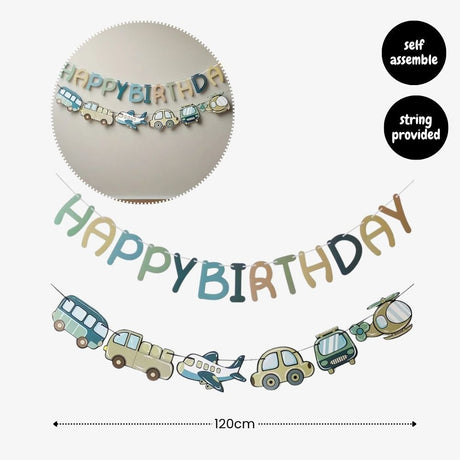 [SG Instock] - Personalised Vehicle Transportation Car Theme Birthday Party Decoration