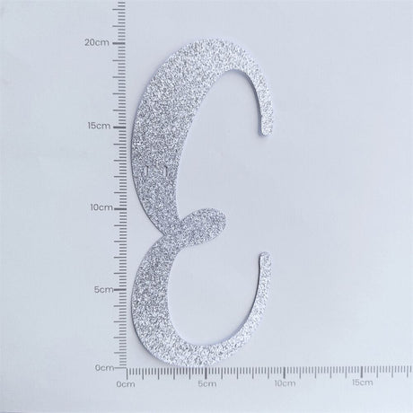 Custom Cursive Glitter Silver Script Font Banner