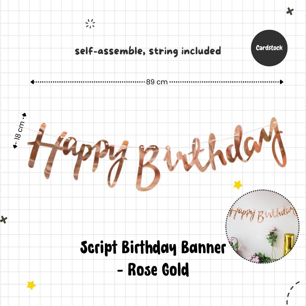 Happy Birthday Banner Garland Birthday Party Bunting Happy Birthday Foil Banner
