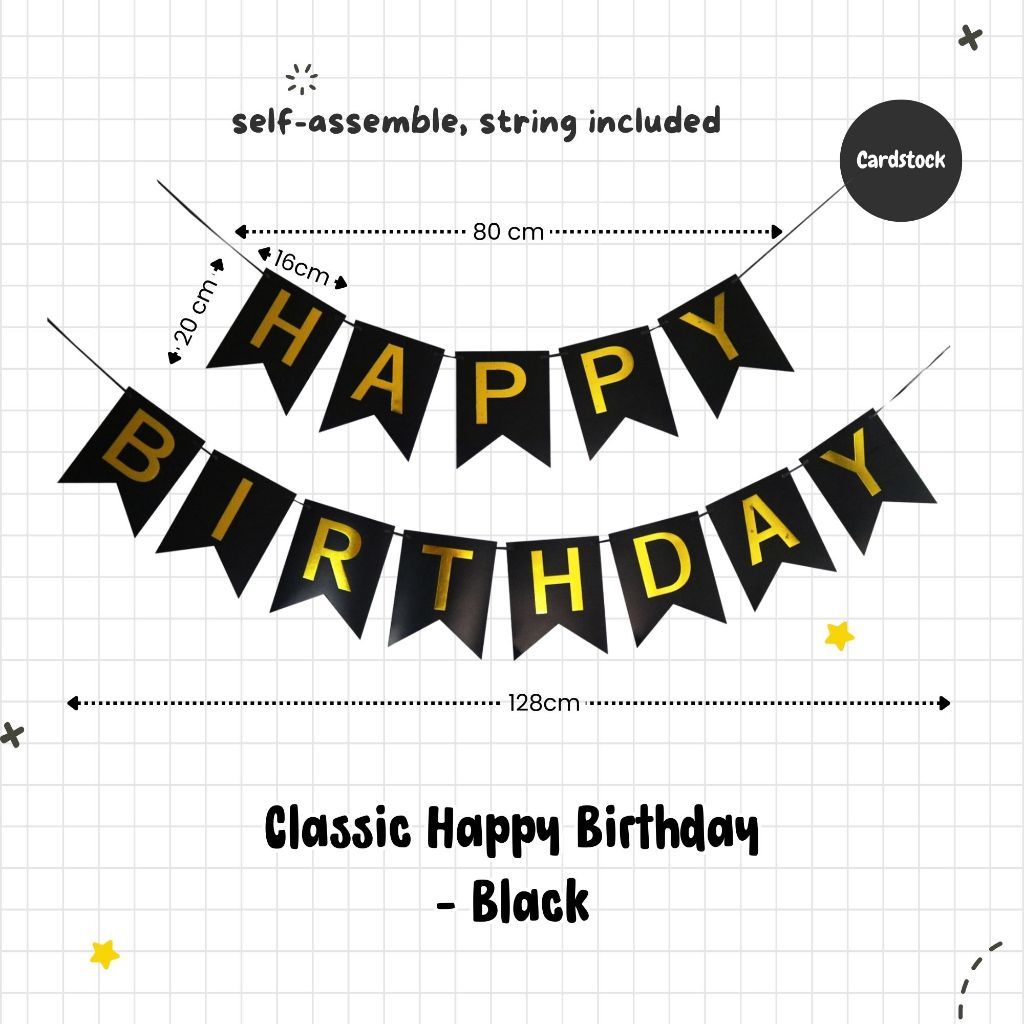 Happy Birthday Banner Garland Birthday Party Bunting Happy Birthday Foil Banner