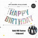 Happy Birthday Banner Garland Birthday Party Bunting Happy Birthday Foil Banner