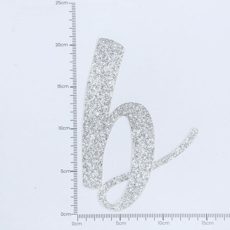 Custom Cursive Glitter Silver Script Font Banner