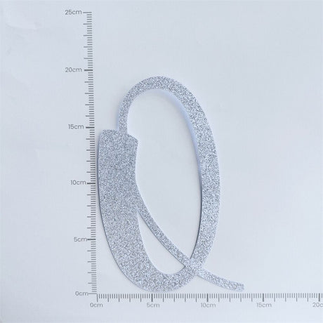 Custom Cursive Glitter Silver Script Font Banner