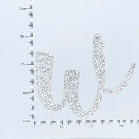 Custom Cursive Glitter Silver Script Font Banner