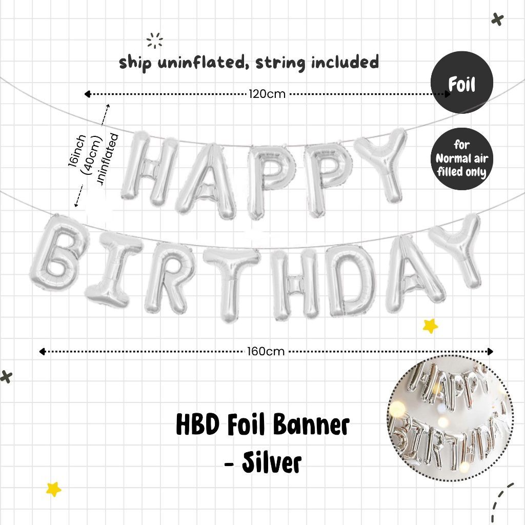 Happy Birthday Banner Garland Birthday Party Bunting Happy Birthday Foil Banner