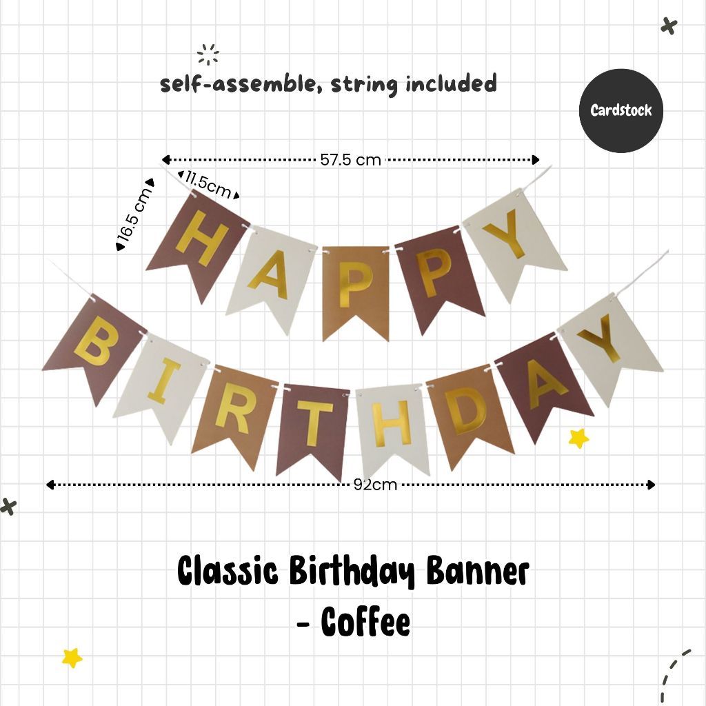 Happy Birthday Banner Garland Birthday Party Bunting Happy Birthday Foil Banner